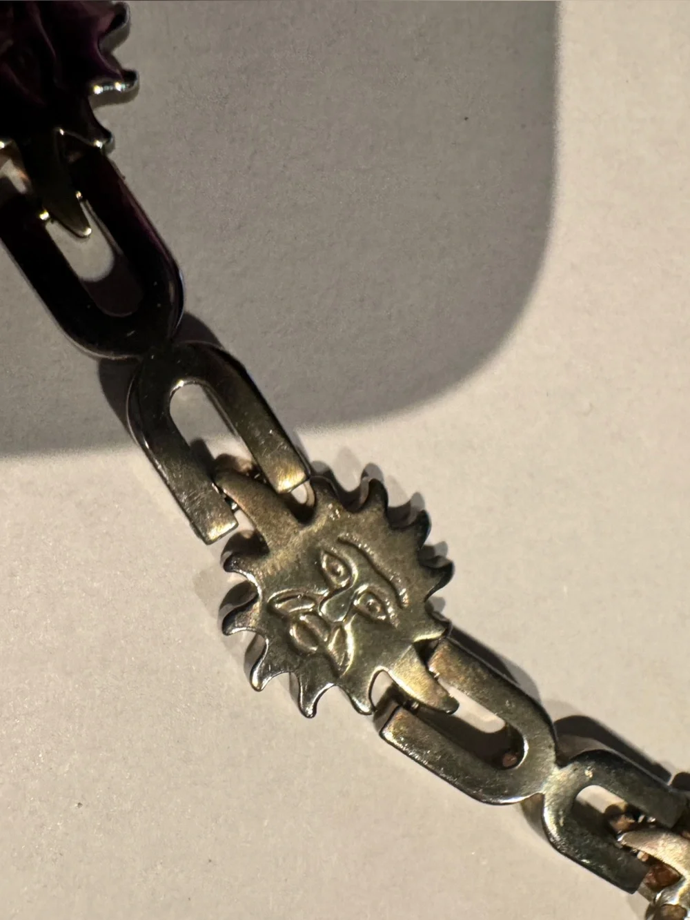 Vintage 925 Sterling Silver Sun Motif Linked Bracelet - - Picture 5 of 14
